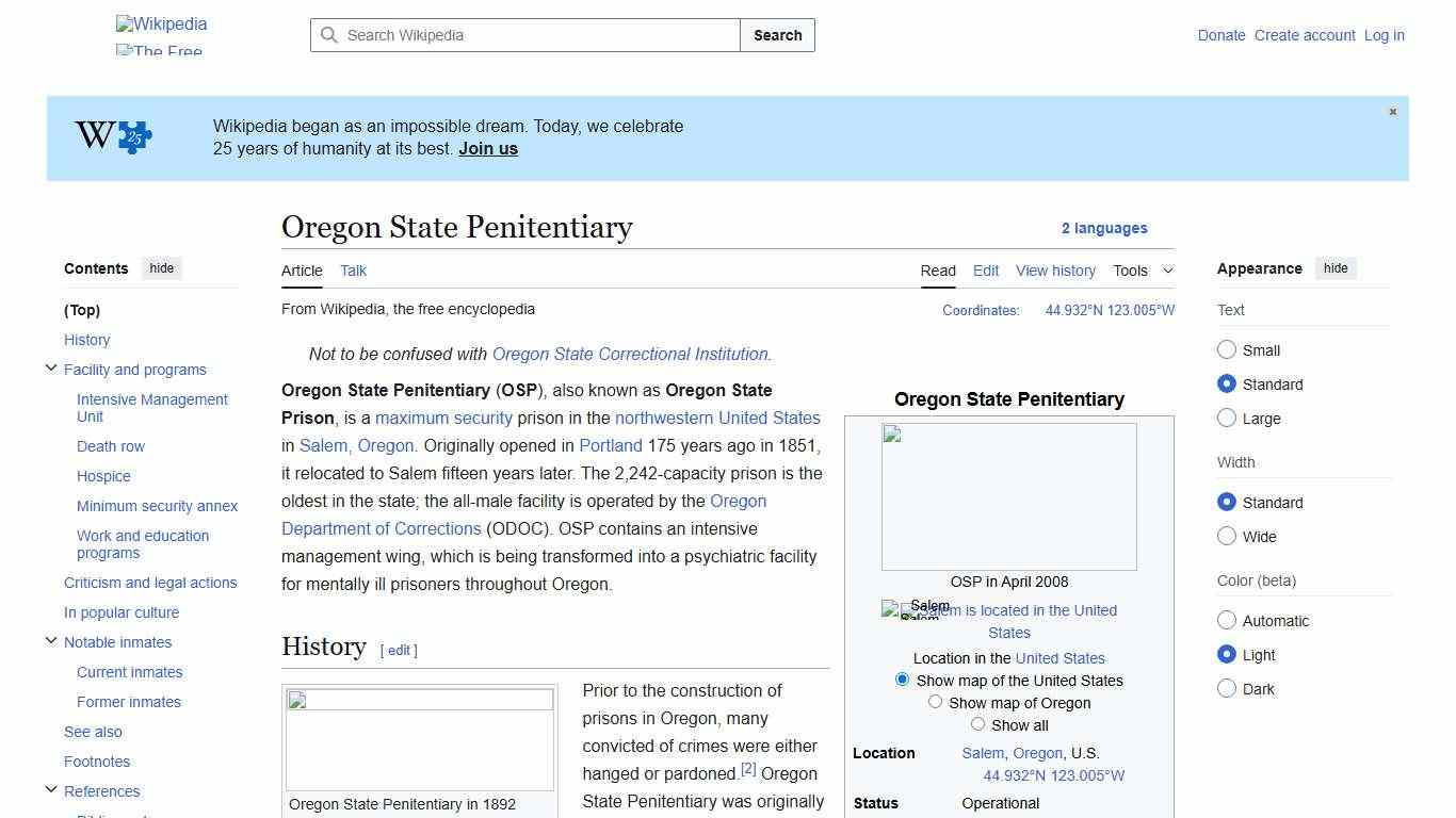 Oregon State Penitentiary - Wikipedia